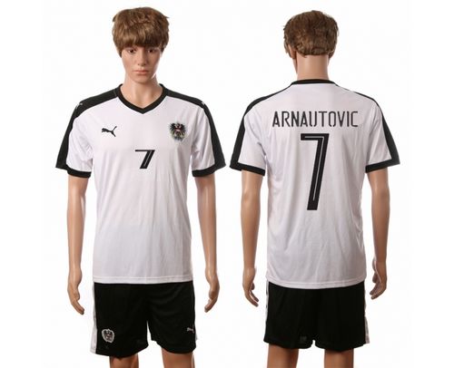 Austria #7 Arnautovic White Away Soccer Country Jersey - Click Image to Close